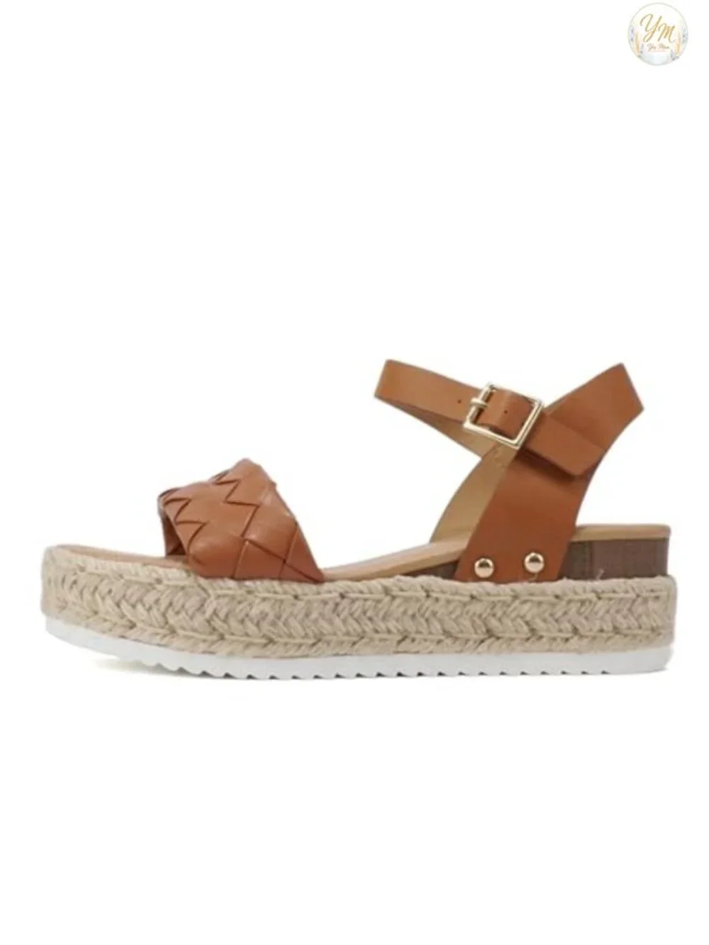 Women Open Toe Ankle Strap Platform Espadrille Wedge Sandal